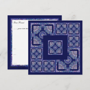 Blue Rosace Feiertagskarte