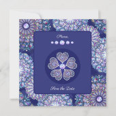 Blue Rosace Feiertagskarte (Vorderseite)