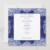 Blue Rosace Feiertagskarte (Rückseite)