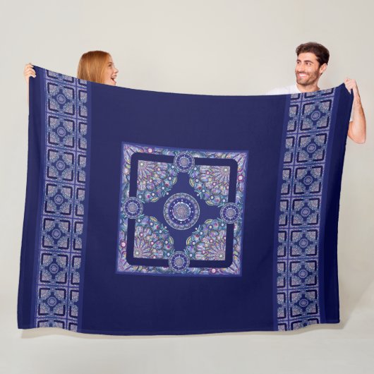 Blue Rosace Fleecedecke (Beispiel)