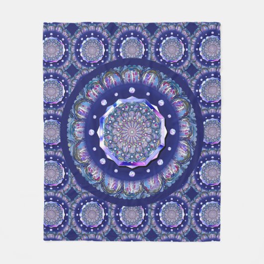Blue Rosace Fleecedecke (Vorderseite)