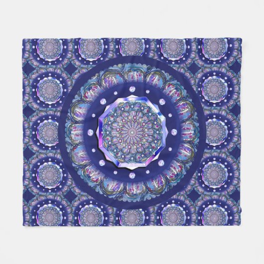 Blue Rosace Fleecedecke (Vorderseite (Horizontal))