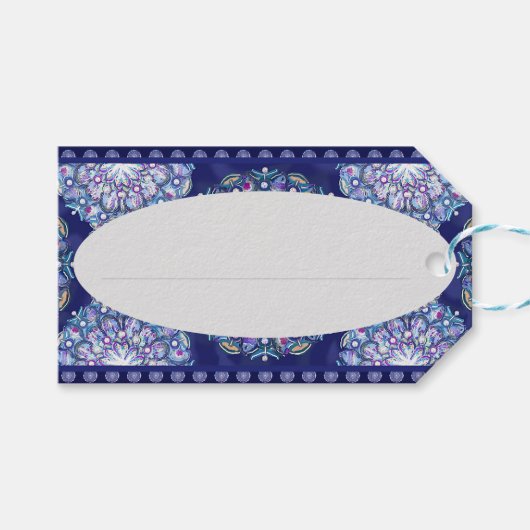 Blue Rosace Geschenkanhänger (Vorderseite (Horizontal))