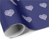 Blue Rosace Geschenkpapier (Rolleneckpunkt)