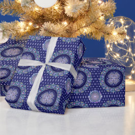 Blue Rosace Geschenkpapier