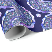 Blue Rosace Geschenkpapier (Rolleneckpunkt)