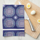 Blue Rosace Geschirrtuch (Viertel Falte)
