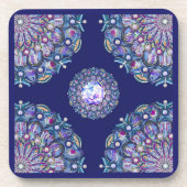 Blue Rosace Getränkeuntersetzer (Vorderseite)