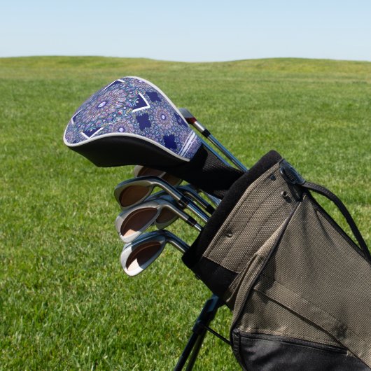 Blue Rosace Golf Headcover (In SItu)