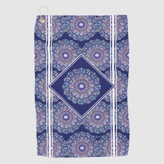 Blue Rosace Golfhandtuch (Vorderseite)