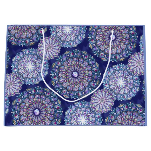 Blue Rosace Große Geschenktüte (Vorderseite)