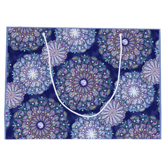 Blue Rosace Große Geschenktüte (Rückseite)