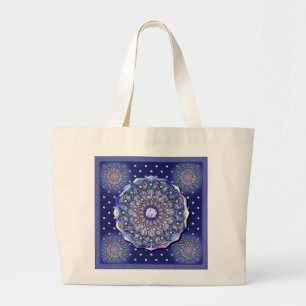 Blue Rosace Jumbo Stoffbeutel