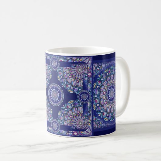 Blue Rosace Kaffeetasse (VorderseiteRechts)