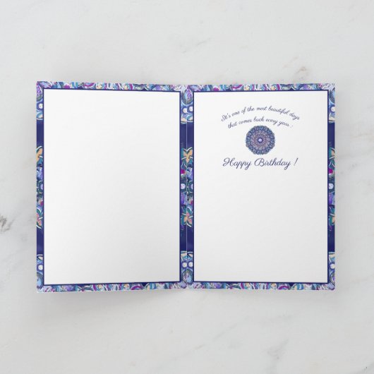 Blue Rosace Karte (Innenseite)