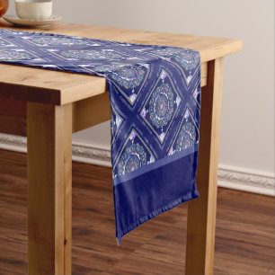 Blue Rosace Kurzer Tischläufer