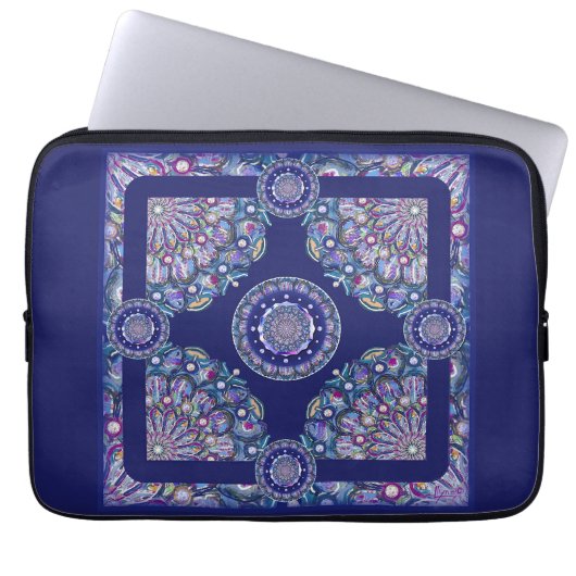 Blue Rosace Laptopschutzhülle (Vorderseite)