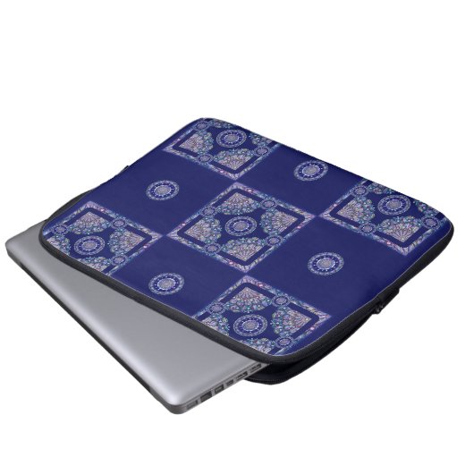 Blue Rosace Laptopschutzhülle (Vorne Knopf)
