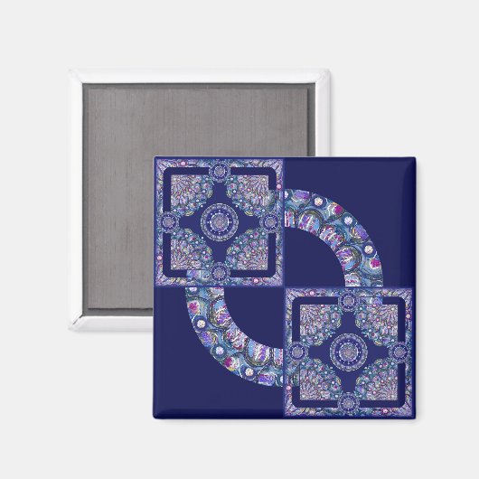 Blue Rosace Magnet (Vorderseite/Rückseite)