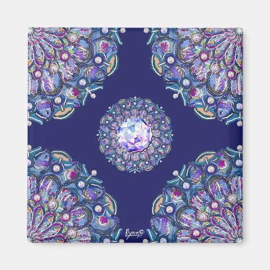 Blue Rosace Magnet (Vorne)