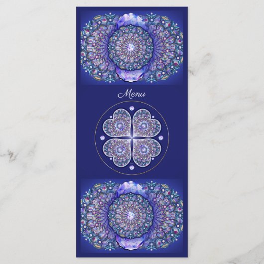 Blue Rosace Menükarte (Rückseite)