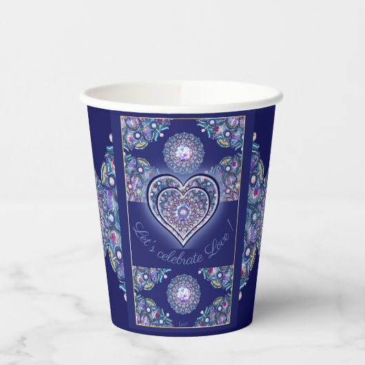 Blue Rosace Pappbecher (Links)