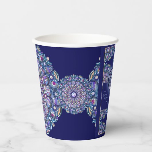 Blue Rosace Pappbecher (Vorderseite)