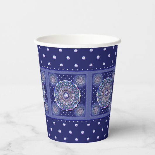Blue Rosace Pappbecher (Rückseite)