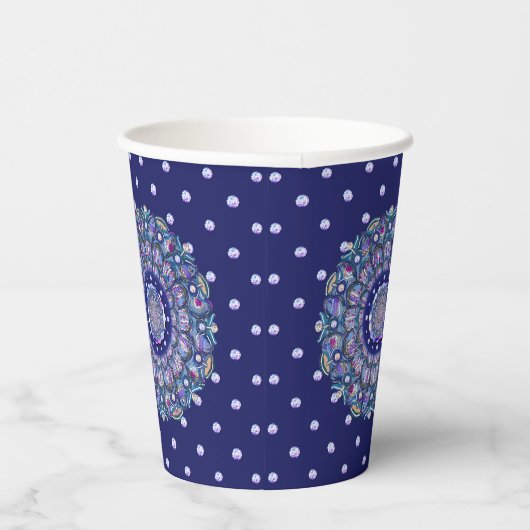 Blue Rosace Pappbecher (Rechts)