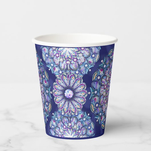 Blue Rosace Pappbecher (Vorderseite)