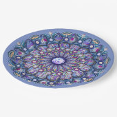 Blue Rosace Pappteller (Schrägansicht)