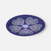 Blue Rosace Pappteller (Schrägansicht)