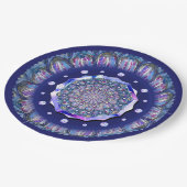 Blue Rosace Pappteller (Schrägansicht)