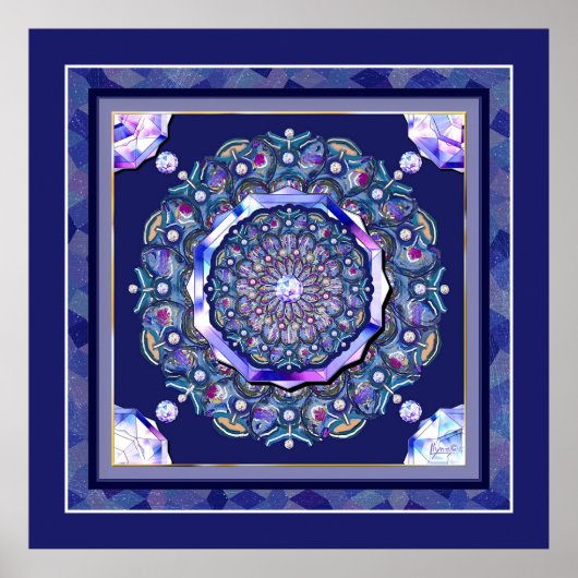 Blue Rosace Poster (Vorne)