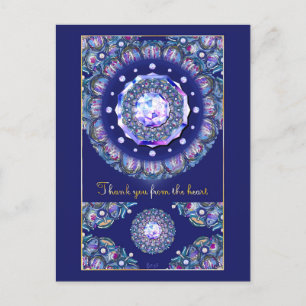 Blue Rosace Postkarte