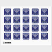 Blue Rosace Quadratischer Aufkleber (Blatt)