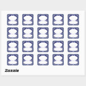 Blue Rosace Quadratischer Aufkleber (Blatt)