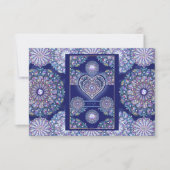 Blue Rosace RSVP Karte (Vorderseite)