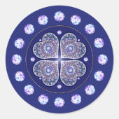 Blue Rosace Runder Aufkleber (Vorderseite)