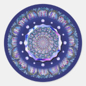 Blue Rosace Runder Aufkleber (Vorderseite)