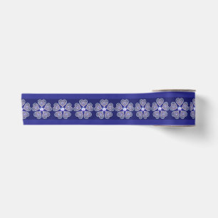 Blue Rosace Satinband