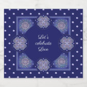 Blue Rosace Schaumweinetikett (Einzelnes Label)