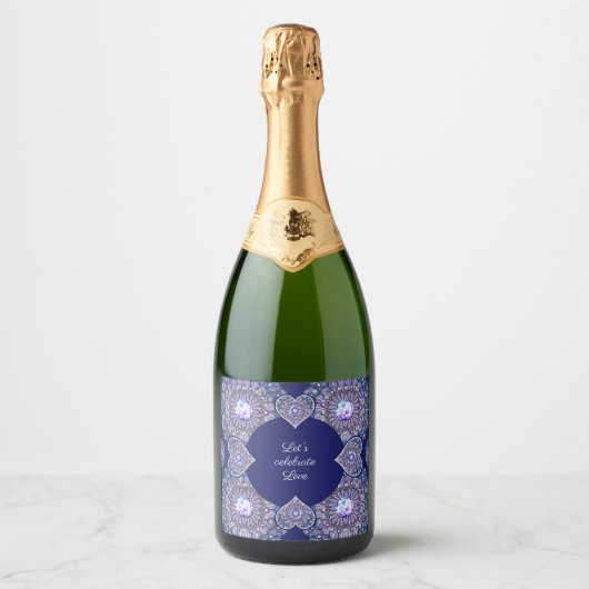 Blue Rosace Schaumweinetikett (Vorderseite)