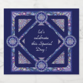 Blue Rosace Schaumweinetikett (Einzelnes Label)