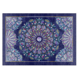 Blue Rosace Schneidebrett