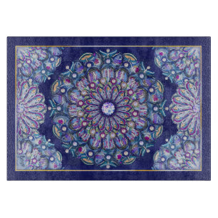 Blue Rosace Schneidebrett