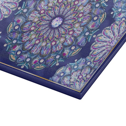 Blue Rosace Schneidebrett (Ecke)