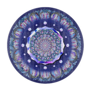 Blue Rosace Schneidebrett