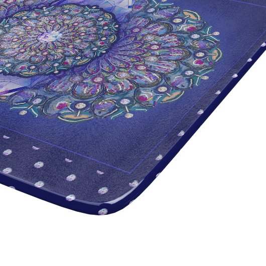Blue Rosace Schneidebrett (Ecke)