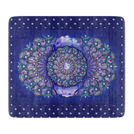 Blue Rosace Schneidebrett